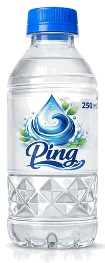 Ping 250 ml packaged drinking water bottle