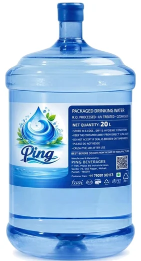 Ping 20 litre packaged drinking water jar