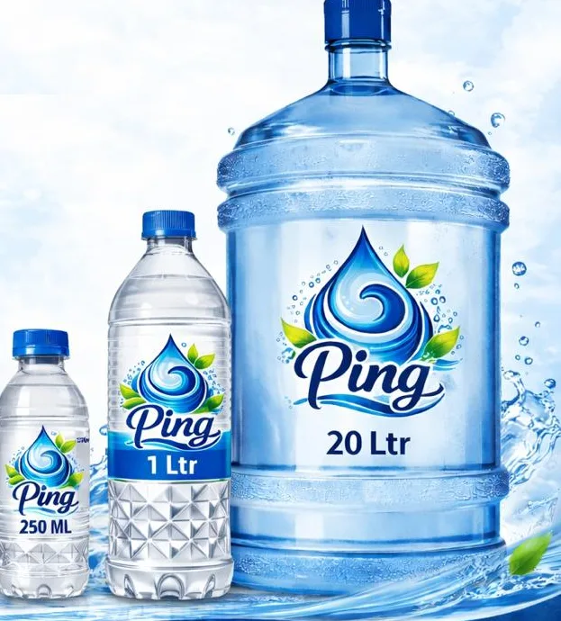 Ping packaged drinking water bottles and 20 litre jar available in Chandigarh